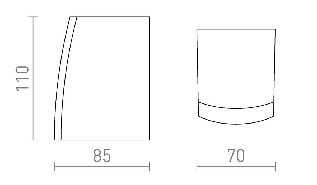 AUSSENLEUCHTE SELMA Silbergrau 8 W IP54 - Grau, Metall (85/7/11cm) - Rendl