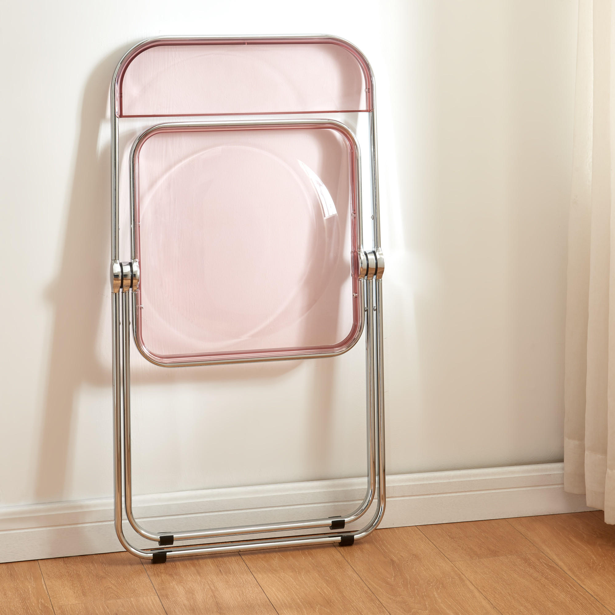 KLAPPSTUHL-SET Pornainen 2 TLG. - Pink, Kunststoff/Metall (46/74/47cm) - [en.casa]