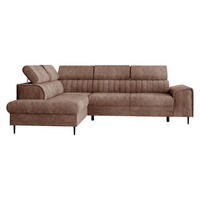 ECKSOFA Kadurin, Seite: Links - Schwarz/Braun, Holz/Kunststoff (276/206cm) - MIRJAN24