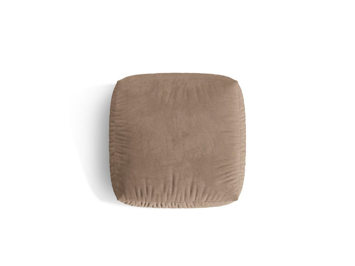 POUF Martina aus Samt dunkelbeige - Mokka, Textil (106/44/106cm) - Micadoni