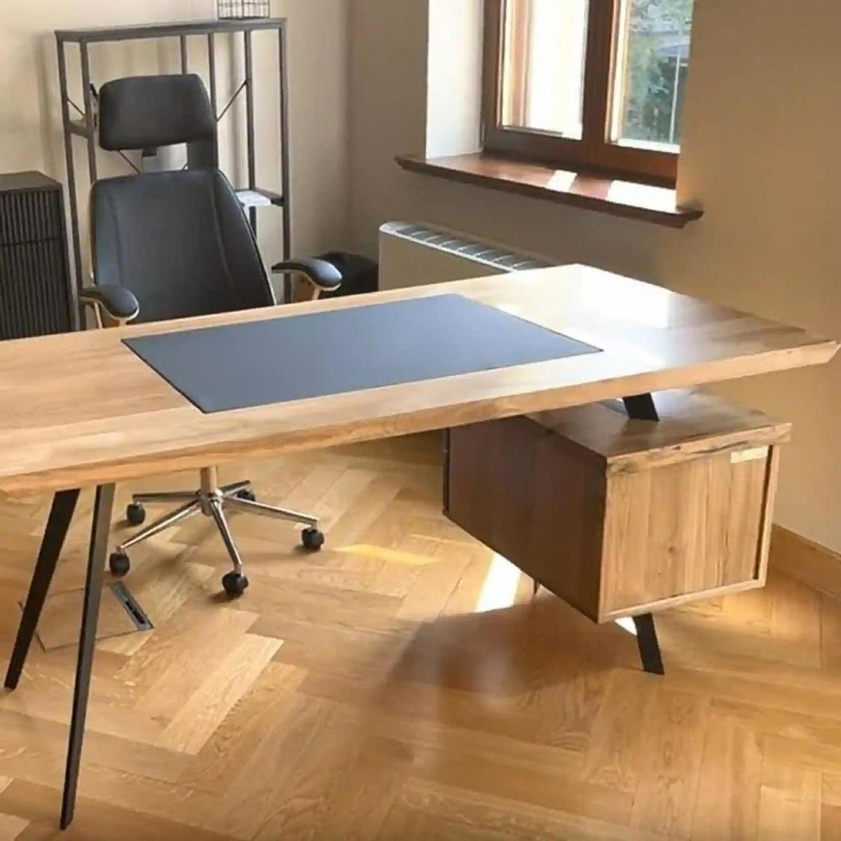 SCHREIBTISCH auf Metallbeinen für Ihr Büro/ Home Office VITA - Eichefarben, Holz (80/160/75cm) - Rawood Furniture