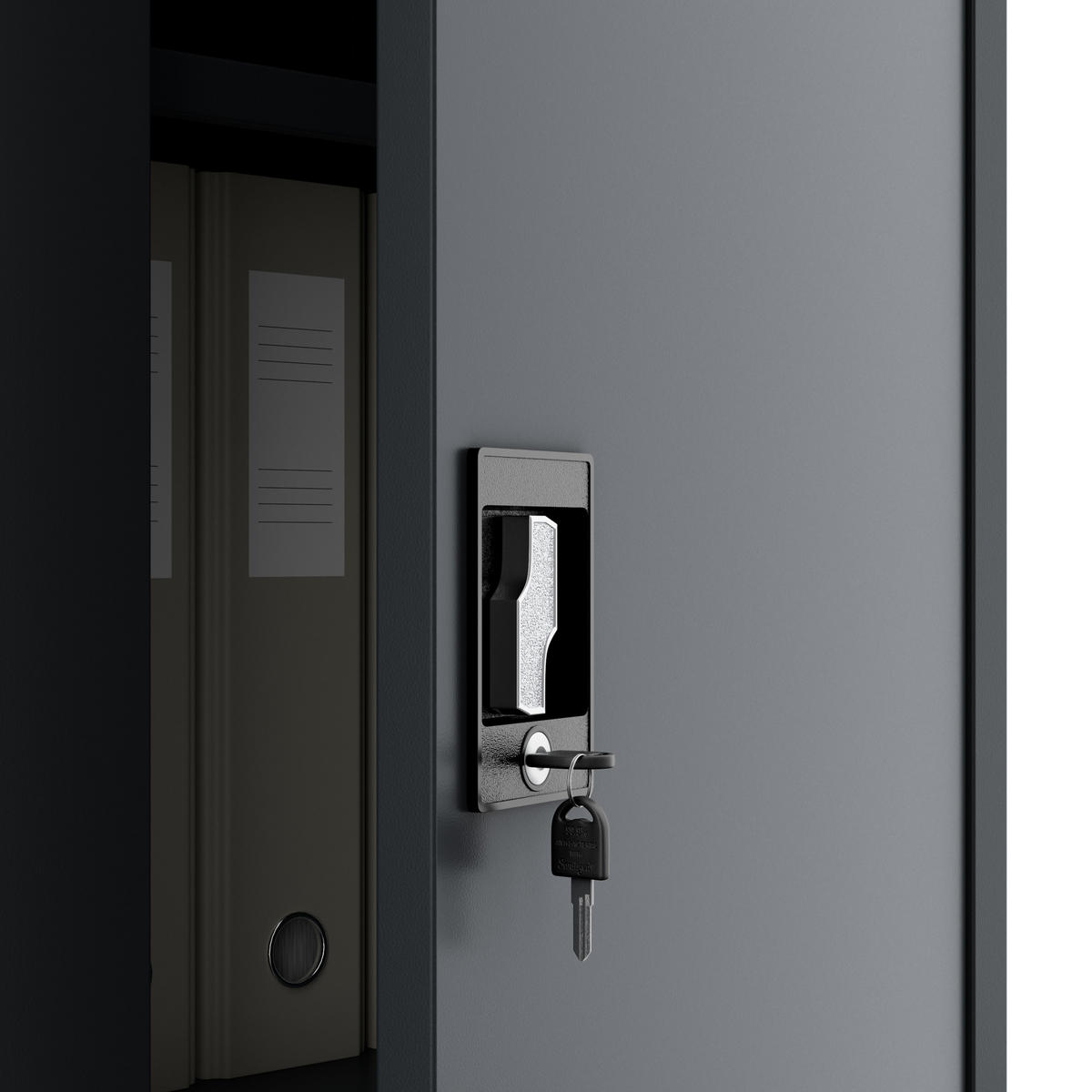 METALLSCHRANK mit Schloss für Büro und Werkstatt BEATA D600 - Anthrazit, Metall (93/90/60cm) - Jan Nowak