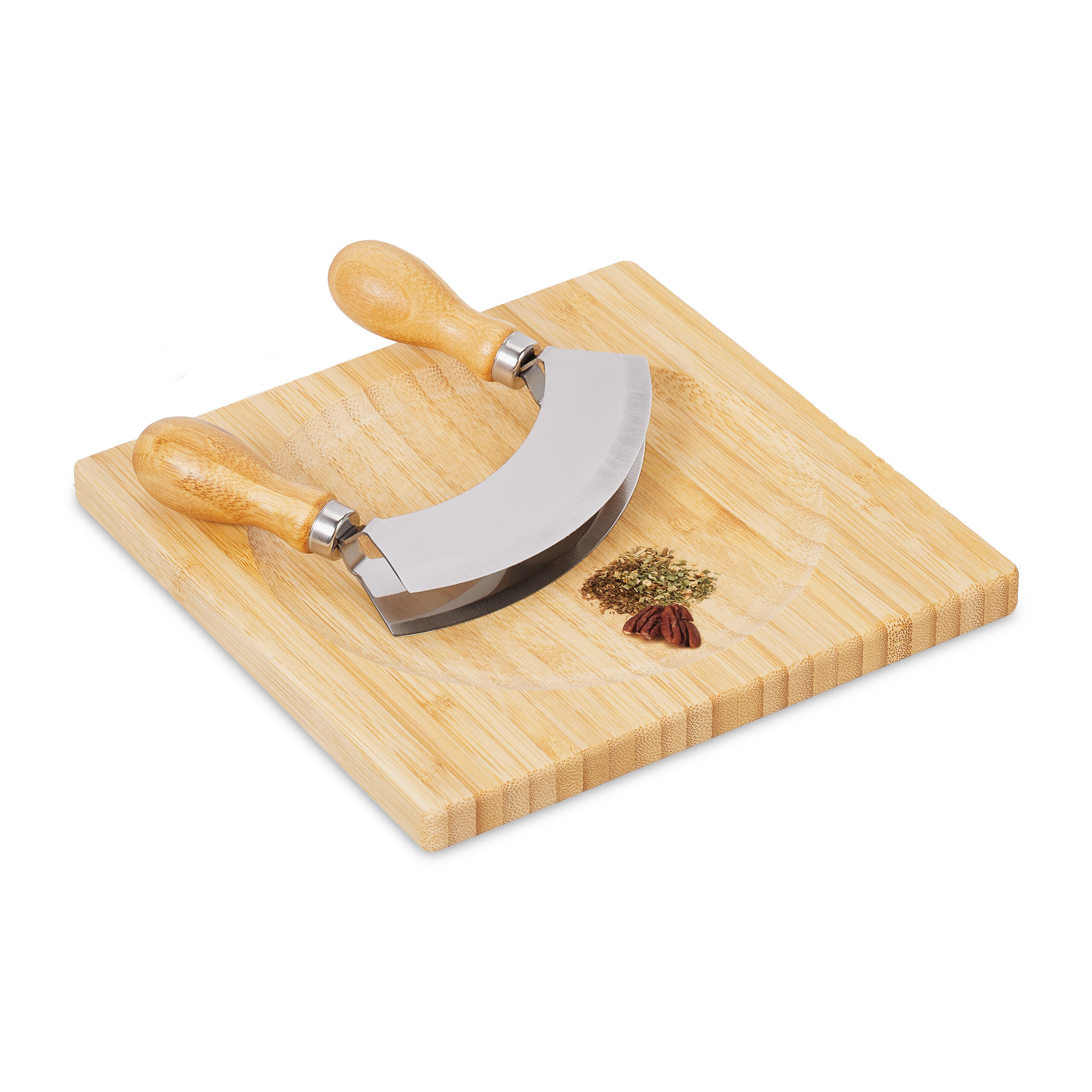Relaxdays KOLÉBKOVÝ NŮŽ přírodní stříbrný 2-dílná sada 20x20 cm