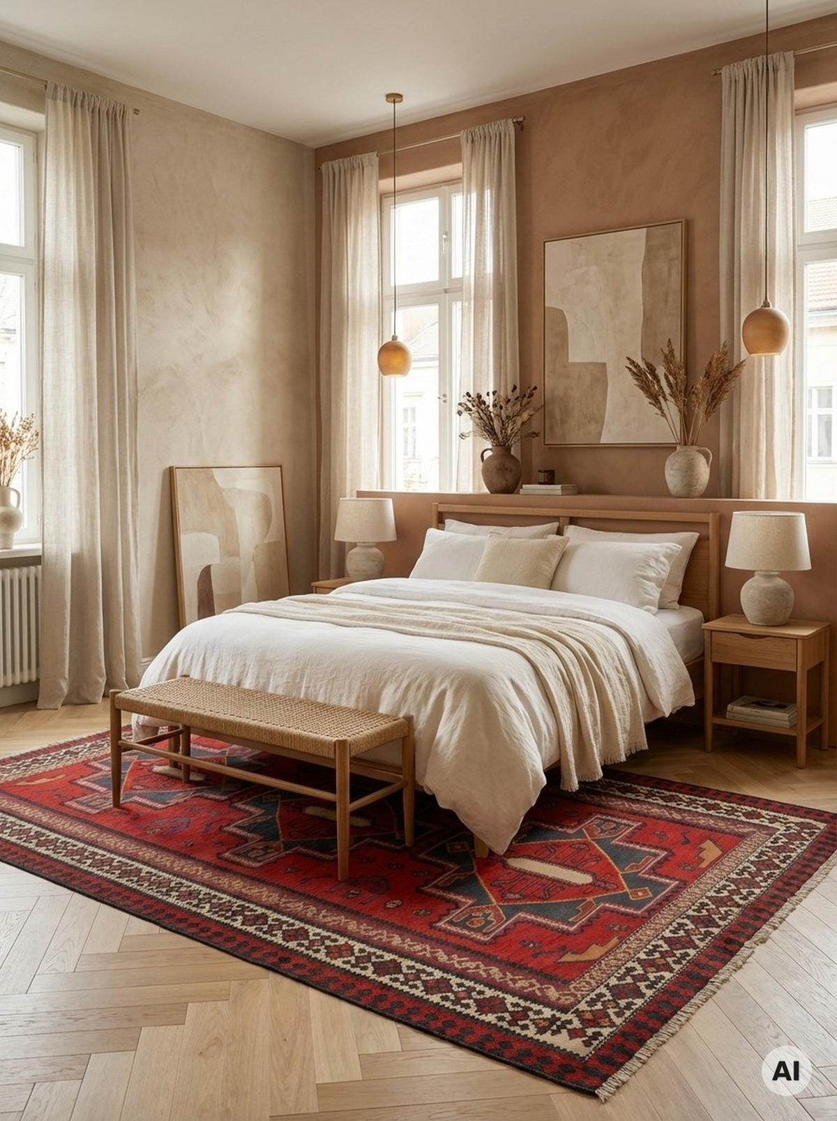 KELIM-TEPPICH handgewebt Ardebil Rot 309/177 cm Schurwolle - Rot, Textil (177/309cm) - Looma