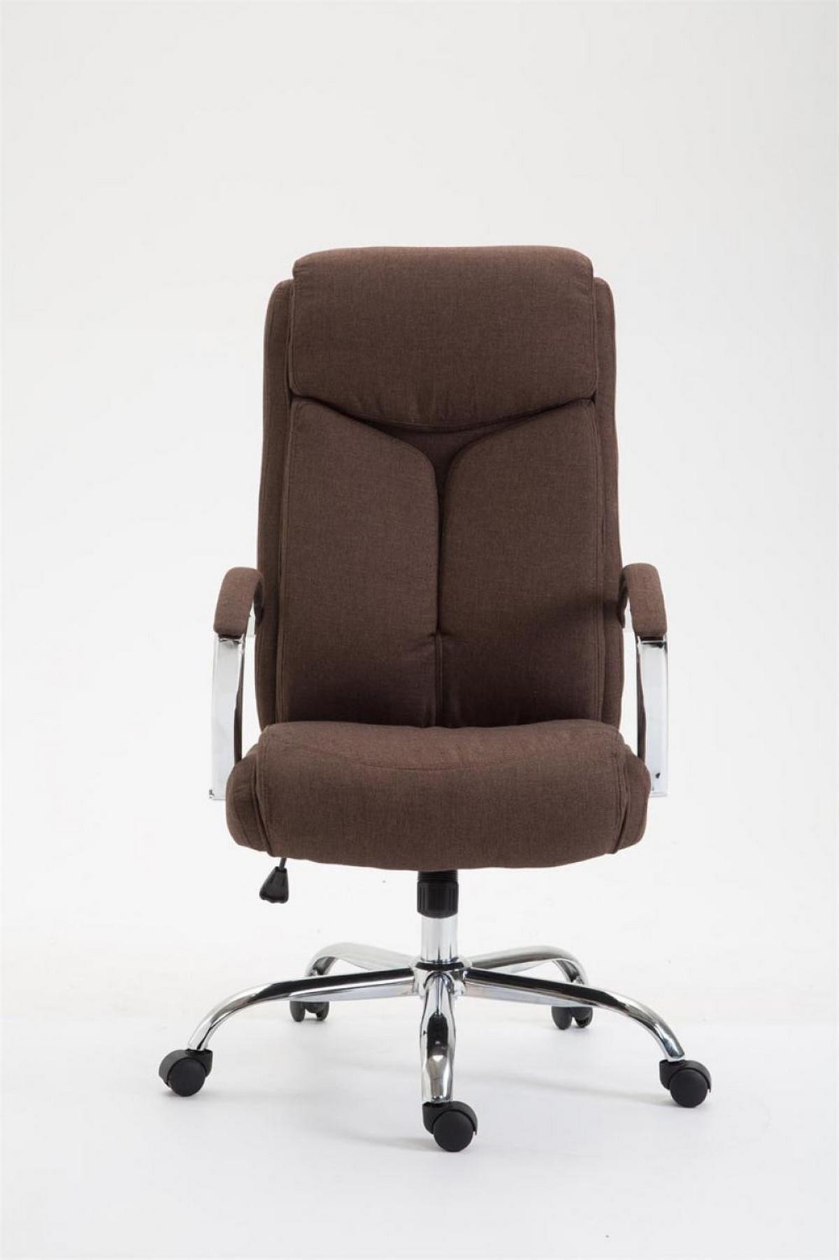 CHEFSESSEL Stoff Braun - Chromfarben/Braun, Textil/Metall (65/115/73cm) - CLP
