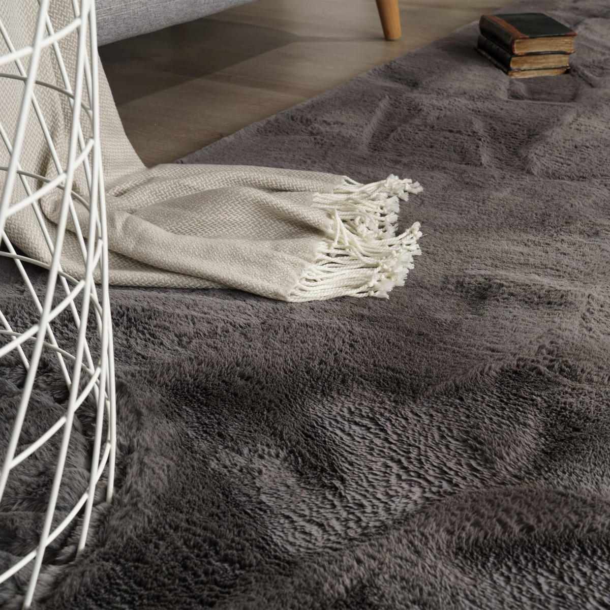 HOCHFLORTEPPICH, einfarbig, Florhöhe 35 mm, Anthrazit, 80 x 150 cm - Anthrazit, Textil (150/80cm) - KADIMA DESIGN