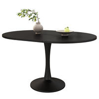 ESSTISCH aus MDF 100/140x100x75 cm Schwarz ausziehbar, oval und platzsparend - Schwarz, Holzwerkstoff (100/140/75cm) - Modfu