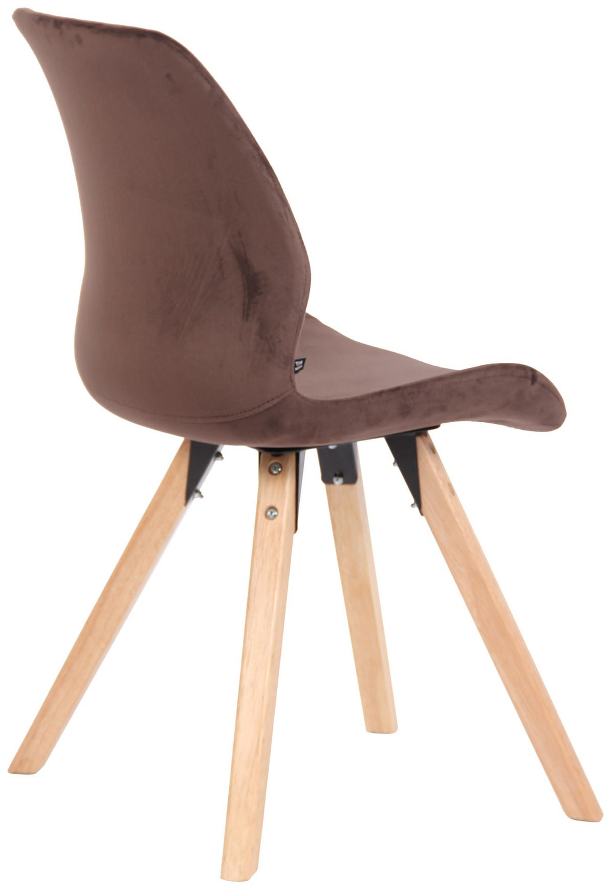 STUHL 2er Set Samt braun - Eukalyptusholzfarben/Braun, Holz/Textil (49/87.5/58cm) - CLP