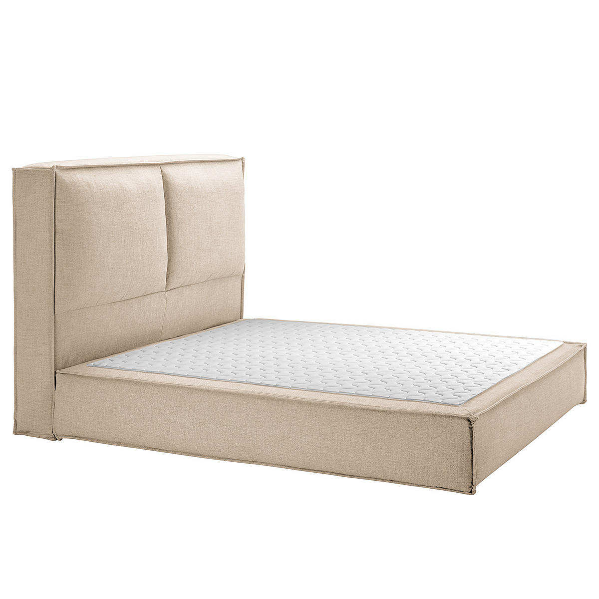 BOXSPRINGBETT mit Kopfteil - Premium - Beige, Textil (180/220cm) - home24
