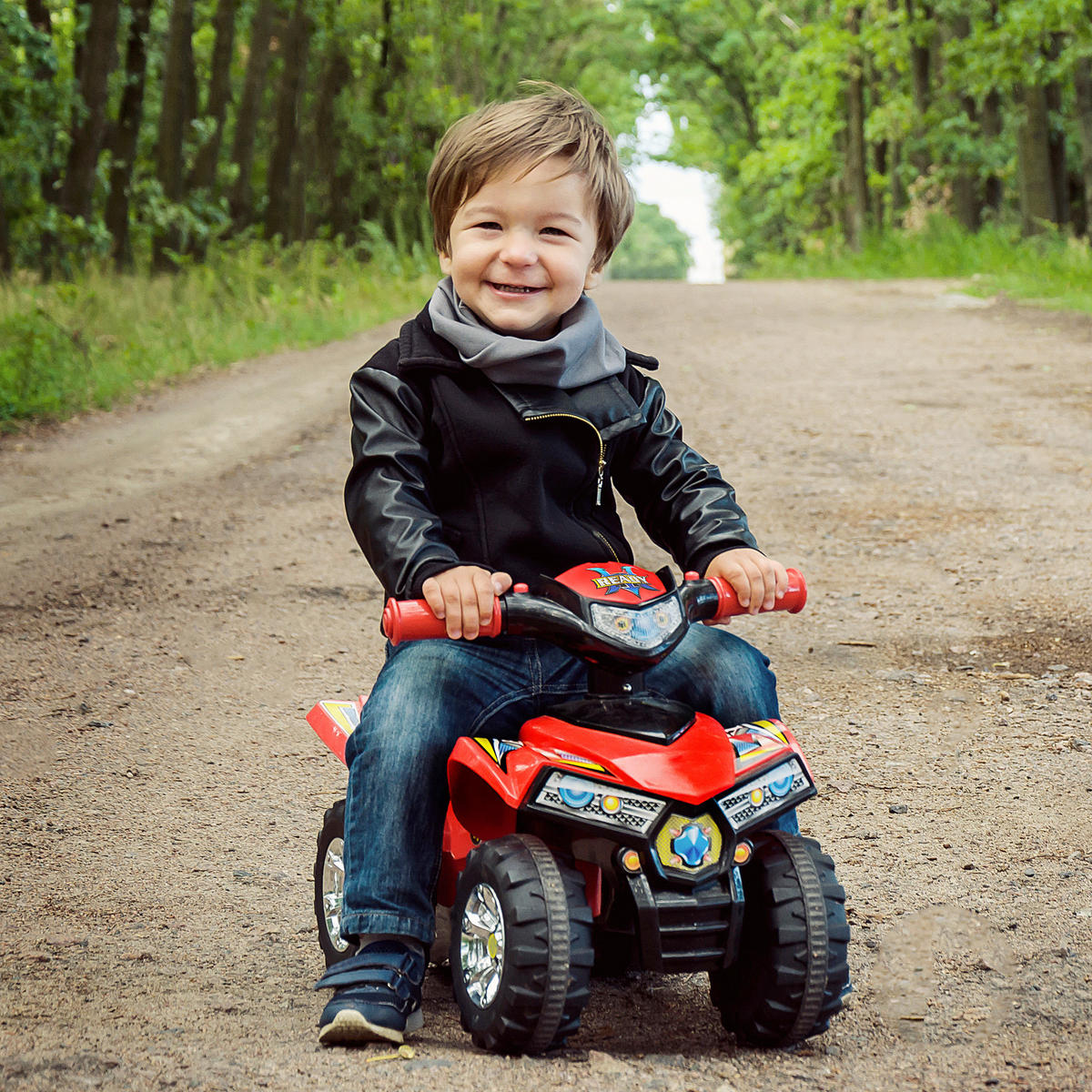 KINDERQUAD DE-16916 mit Licht- & Soundeffekten Rot/Schwarz - Rot, Kunststoff (60/38/42cm) - ComfortXL