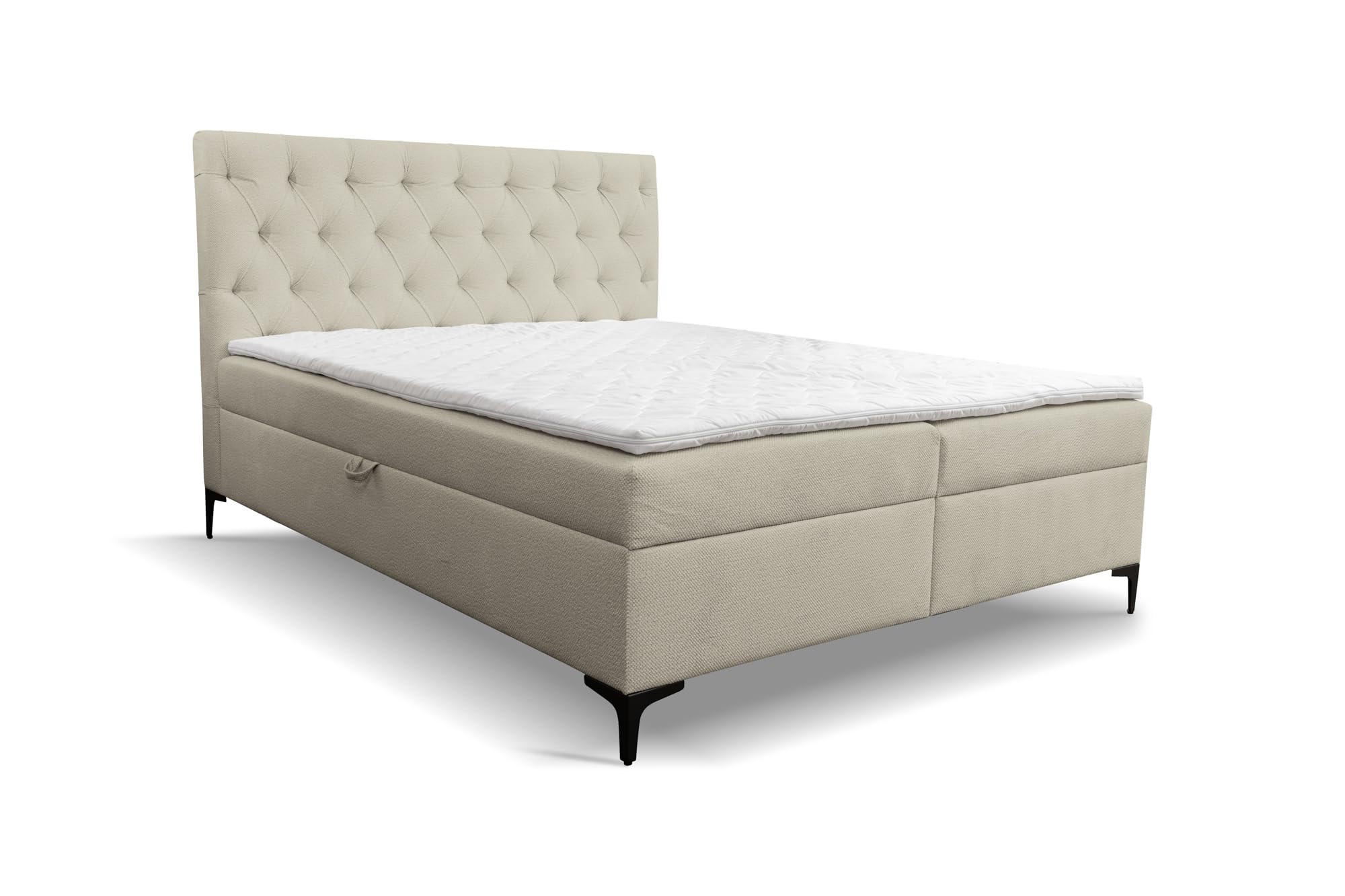 BOXBETT CLIPSO mit zwei Bettkästen H2/H3 Matratze 160 x 200 cm - Beige, Holzwerkstoff (160/200cm) - VENASI MÖBEL