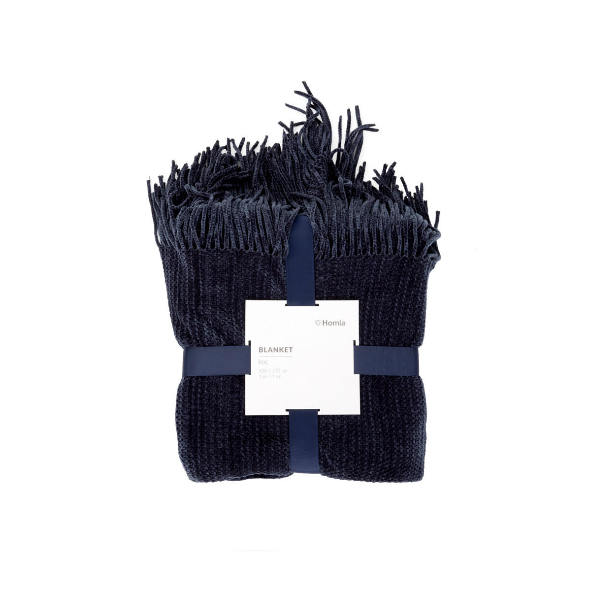 DECKE Chenille dunkelblau 130/170 cm - Dunkelblau, Textil (130/170cm) - Homla