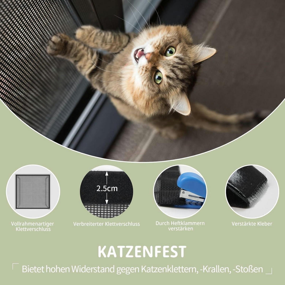 FENSTER Fliegengitter Katzensicher 100 x 130 cm - Schwarz, Textil (100/1/130cm)