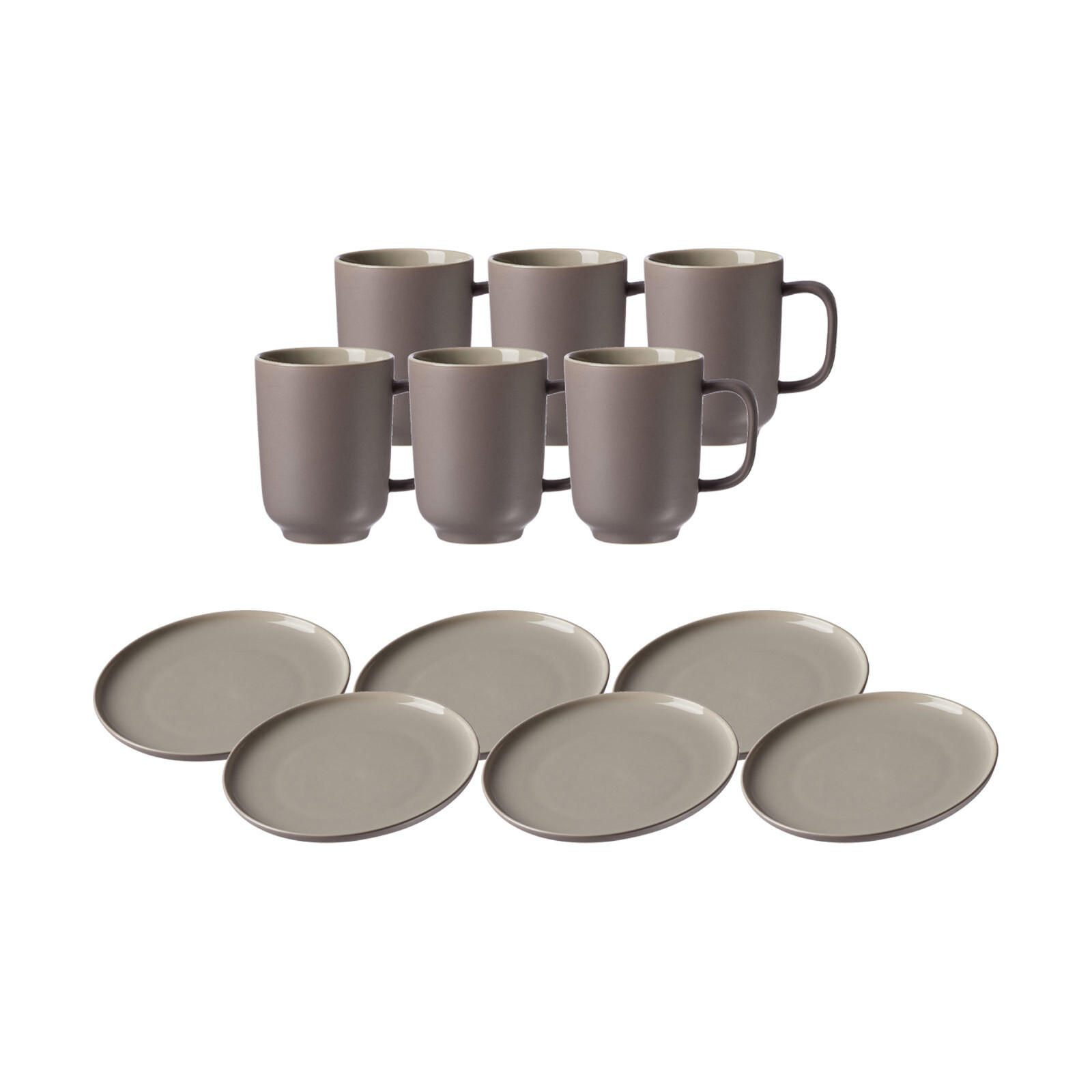 KAFFEESERVICE Jasper taupe 12er Set - Taupe, Keramik (1/1/1cm) - Ritzenhoff Breker