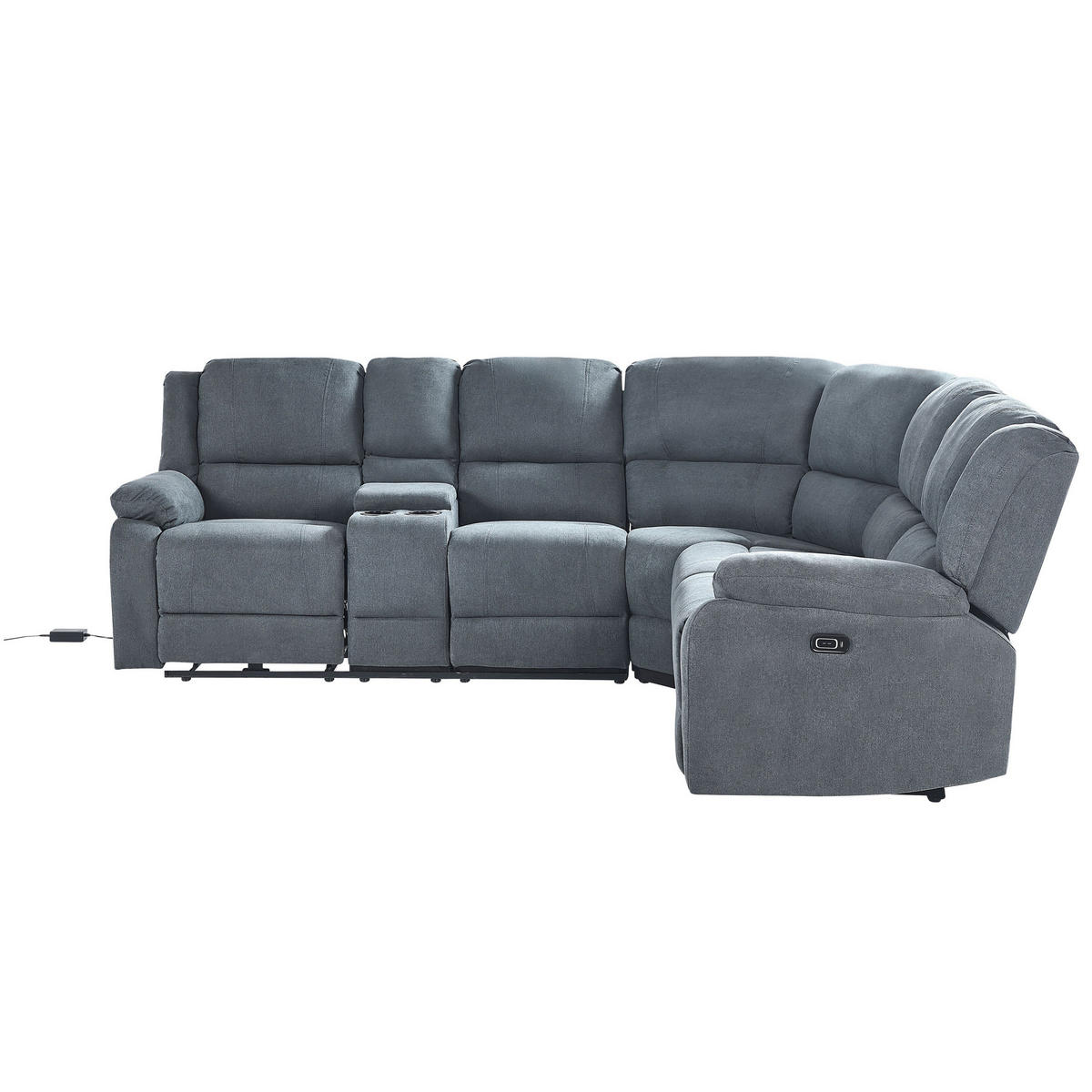 ECKSOFA Polsterbezug Dunkelgrau Rokke - Dunkelgrau, Textil (229/196cm) - Beliani