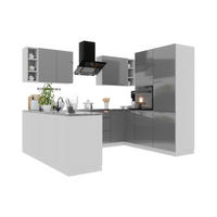 WINKELKÜCHE 260 x 210 cm Glanzia – KU-S11 – Grau – Grau / Hochglanz - Grau, Holzwerkstoff (260/212/210cm) - hi-markt
