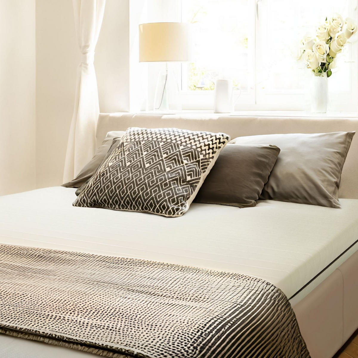 7-ZONEN Kaltschaummatratze 160x200, H2+H3 Höhe 15cm mit waschbarem Bezug - Weiß, Textil (160/200cm) - Sleepneo