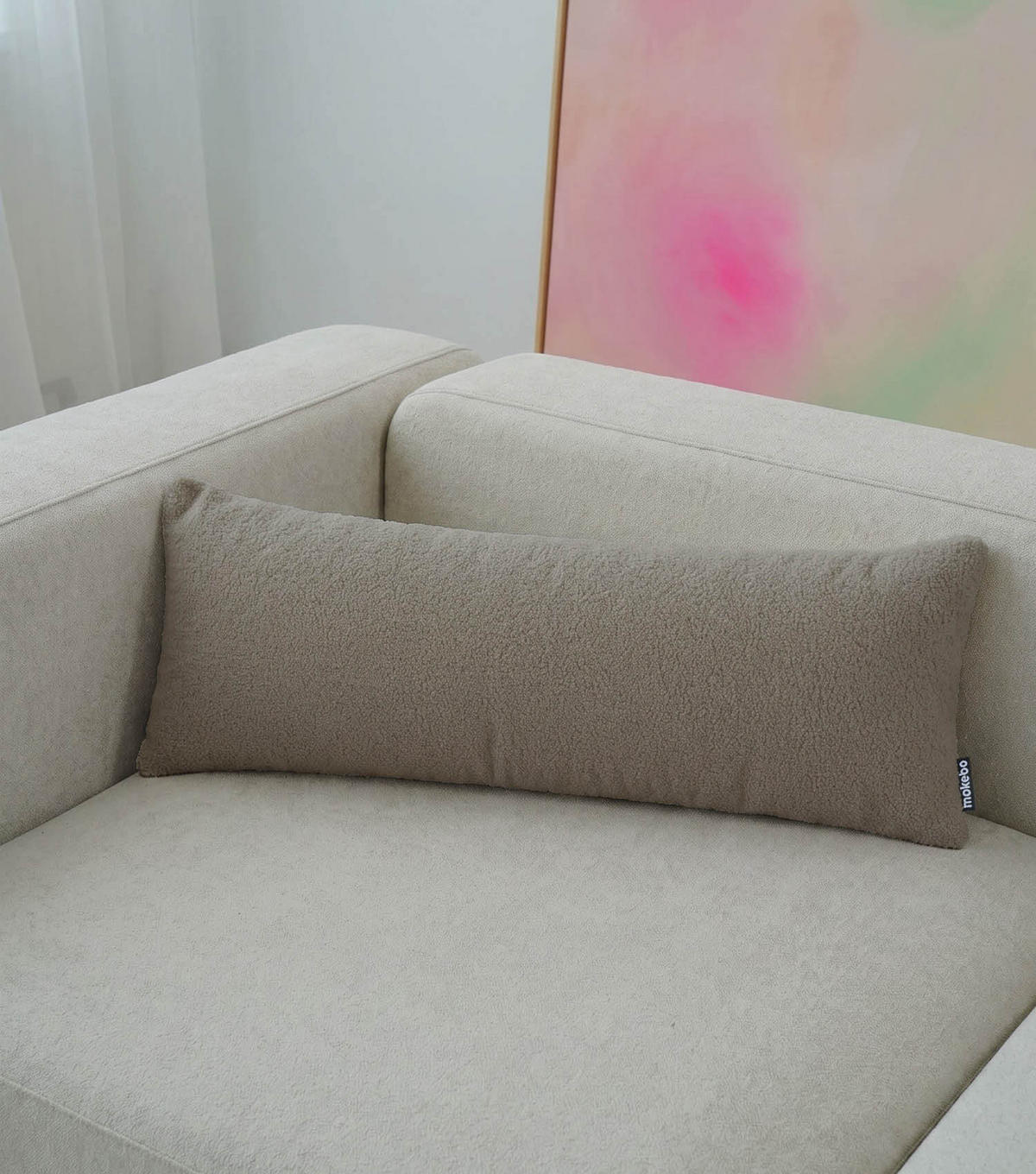 SOFAKISSEN Line 2er-Set - Braun, Textil (25/87cm) - Mokebo