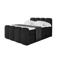 BOXBETT mit Matratze H3|H4 - NINA-Z KING - 160x200 cm - Schwarz - Schwarz Hochglanz, Holzwerkstoff (160/200cm) - ALTDECOR