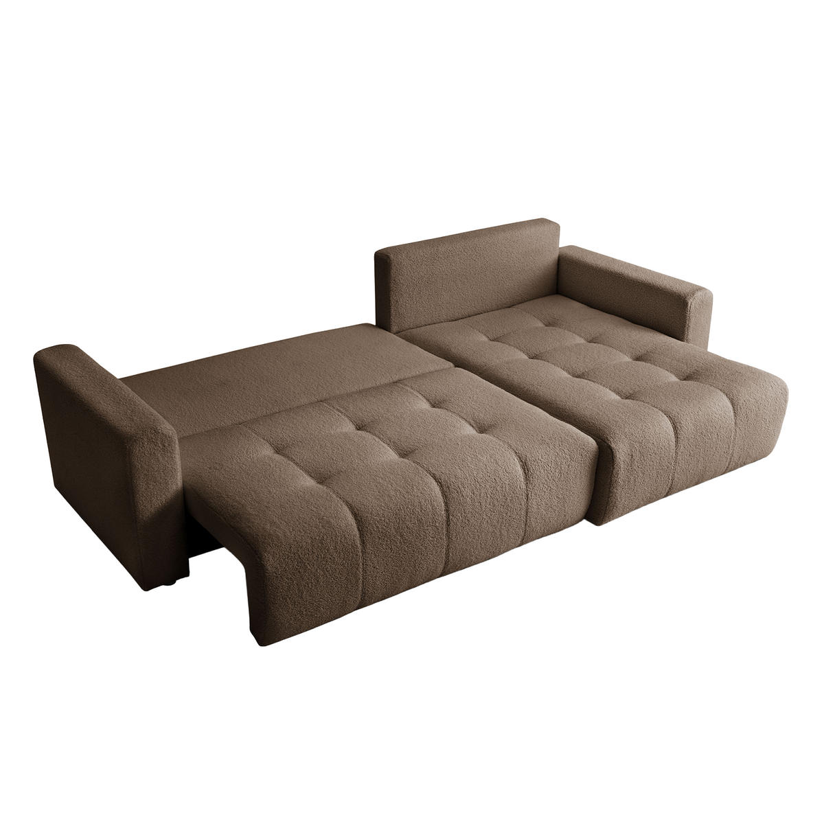ECKSOFA WALONGO mit Schlaffunktion, Braun - Braun, Textil (261/143cm) - Fedve