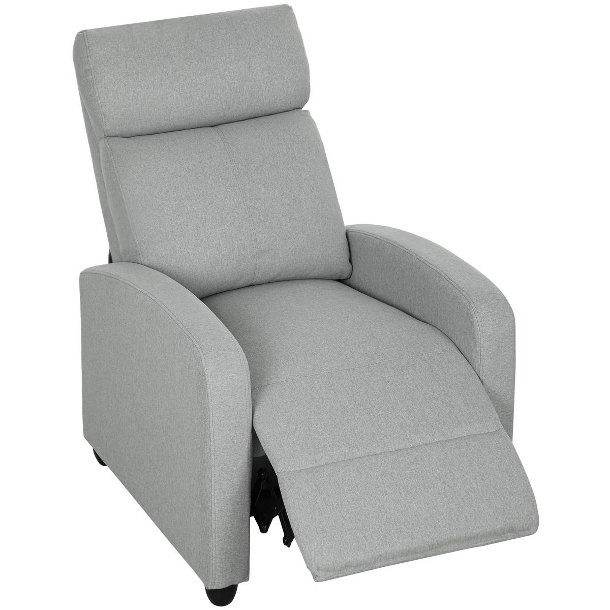 RELAXSESSEL DE-06317 verstellbar 135°, ausziehbare Fußstütze Hellgrau - Hellgrau, Textil/Metall (88/101/69cm) - ComfortXL