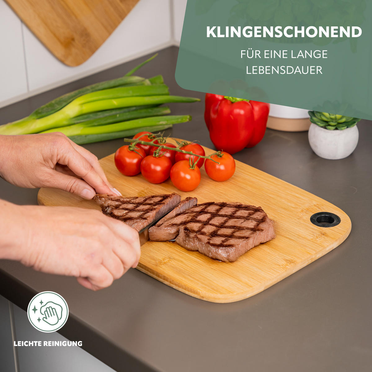 SCHNEIDEBRETTER 3er-Set, Bambus - Braun, Holz (35/25cm) - bremermann