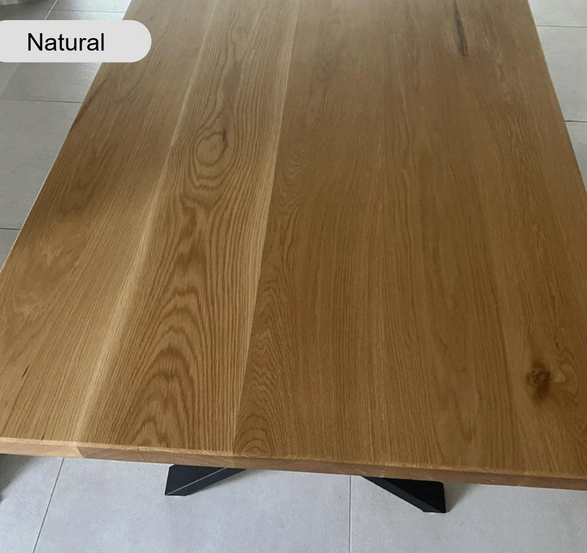 ESSTISCH Sophisticated Oak - Natur - 120/100/76 cm - Schwarz/Naturfarben, Holz/Metall (120/100/76cm) - TRL Handmade Furniture