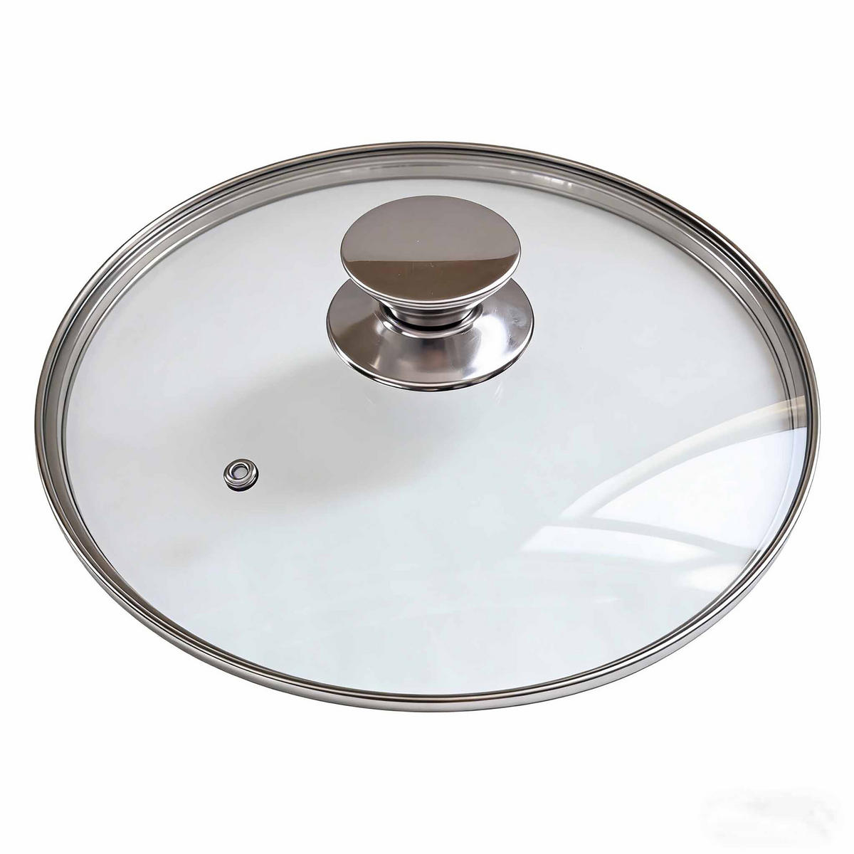 OALĂ Negru Argintiu aluminiu turnat capac din sticlă Ø 32 cm - negru, sticlă/metal (32/32/15cm) - Relaxdays