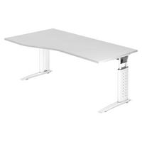 SCHREIBTISCH Serie-U 100/180/74 cm in Weiß/Weiß - Weiß, Holzwerkstoff (100/180/74cm) - bümö