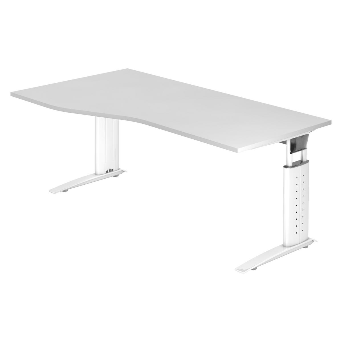 SCHREIBTISCH Serie-U 100/180/74 cm in Weiß/Weiß - Weiß, Holzwerkstoff (100/180/74cm) - bümö