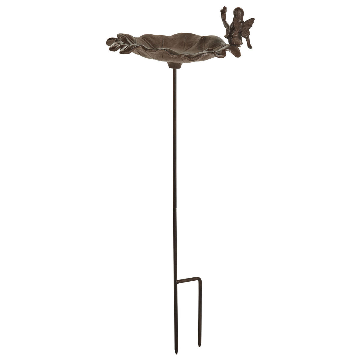 GARTEN-VOGELTRÄNKE Braun Magpie - Braun, Metall (27/65/27cm) - Beliani