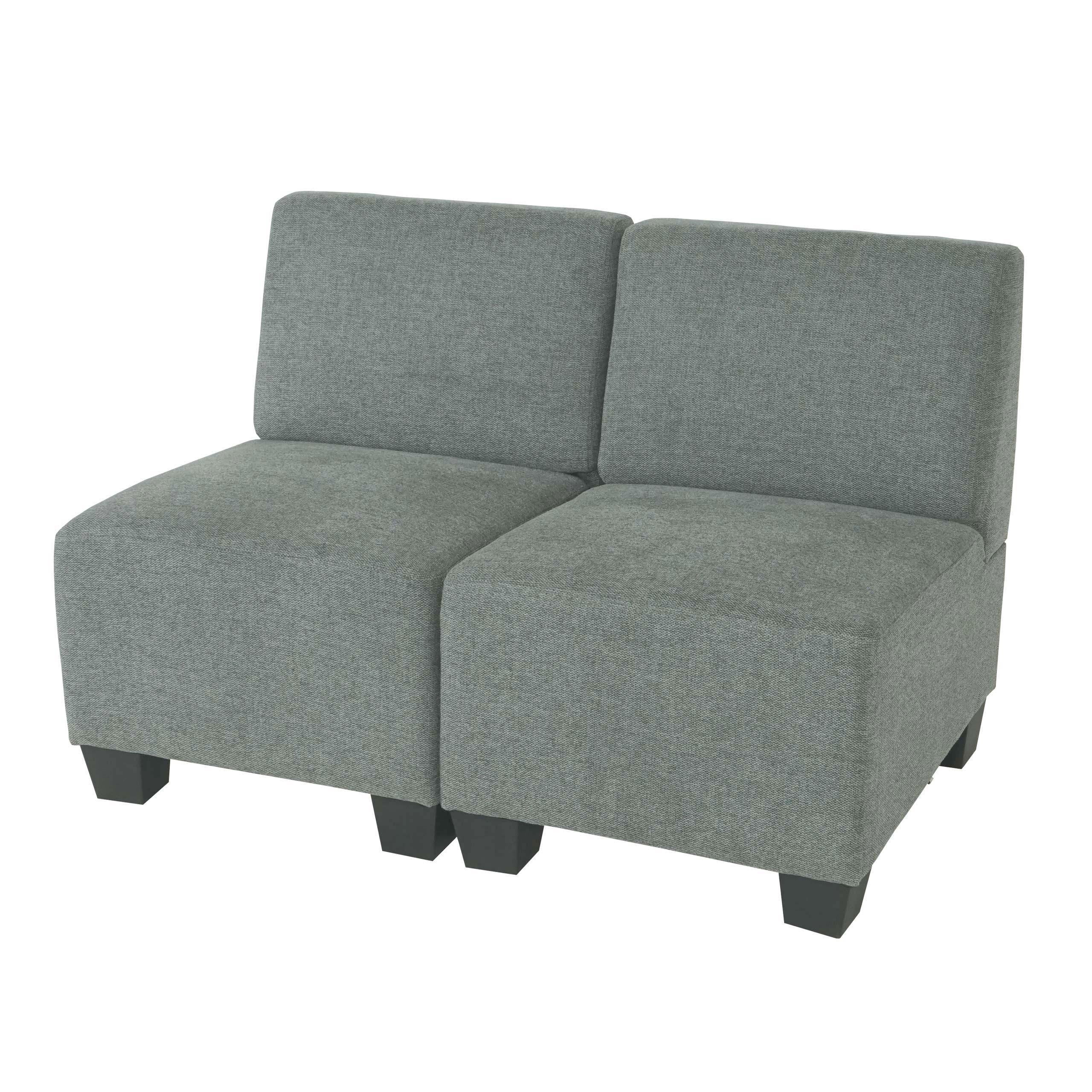 2-SITZER SOFA COUCH MODULAR Grau - Grau, Textil (114/76/72cm) - MCW