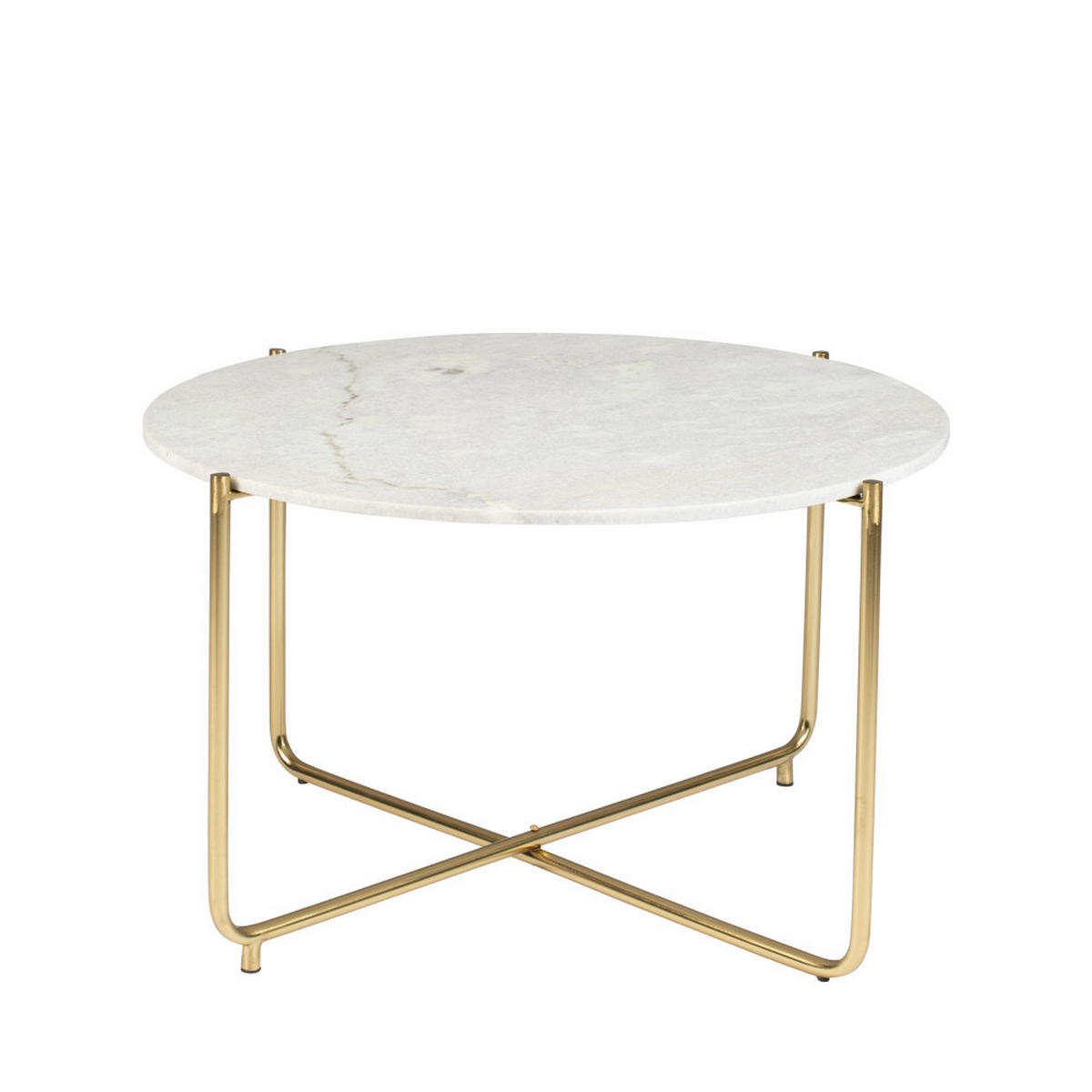 MARMORTISCH mit Ø70 cm - TIMPA - color_white - Weiß, Stein (70/70/40cm) - Drawer