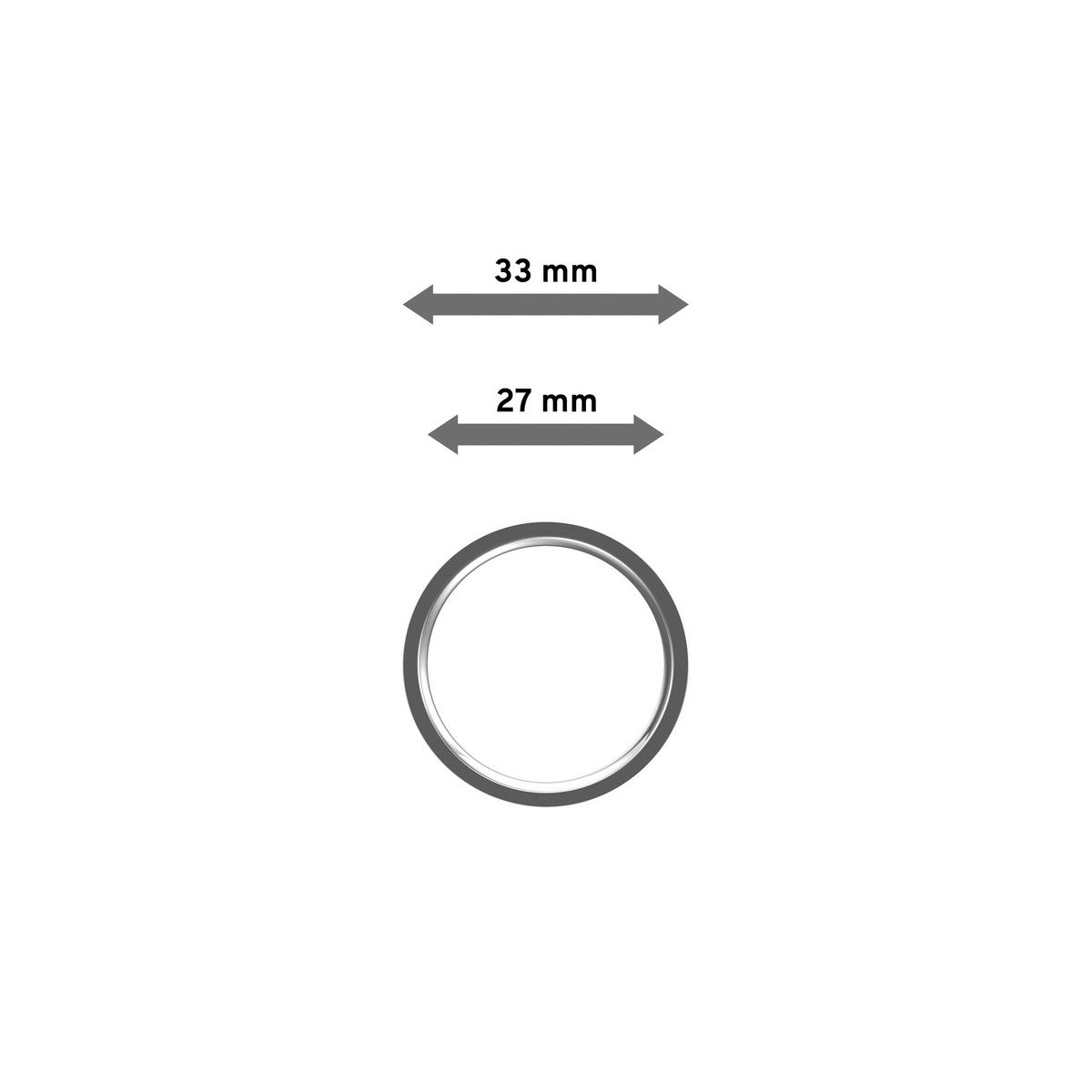 FLACHRINGE MIT FALTENHAKEN FÜR GARDINENSTANGEN 20 mm Ø, Chrom, Packung 10 Stück - Chromfarben, Metall (20cm) - INTERDECO