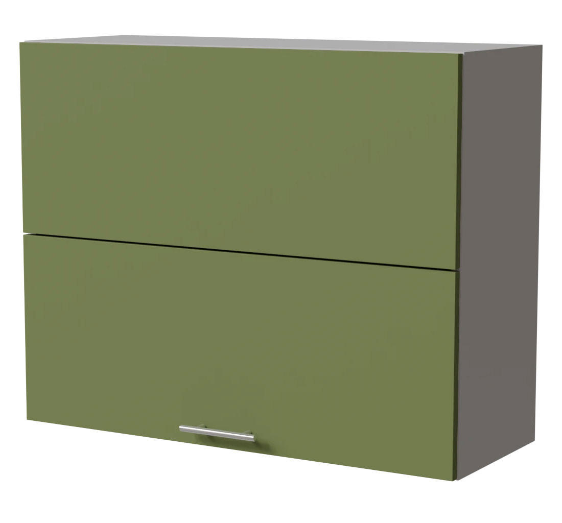 KLAPPHÄNGESCHRANK Brerra W8B/90-AV Grau / RAL 6025 farngrün Matt 90 / 32,5 / 72cm - Grau/Grün, Holz/Holzwerkstoff (90/72/32.5cm) - Feldmann-Wohnen