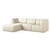 ECKSOFA Links Kunstleder Beige - Creme/Schwarz, Holzwerkstoff/Kunststoff (266/175cm) - Makamii
