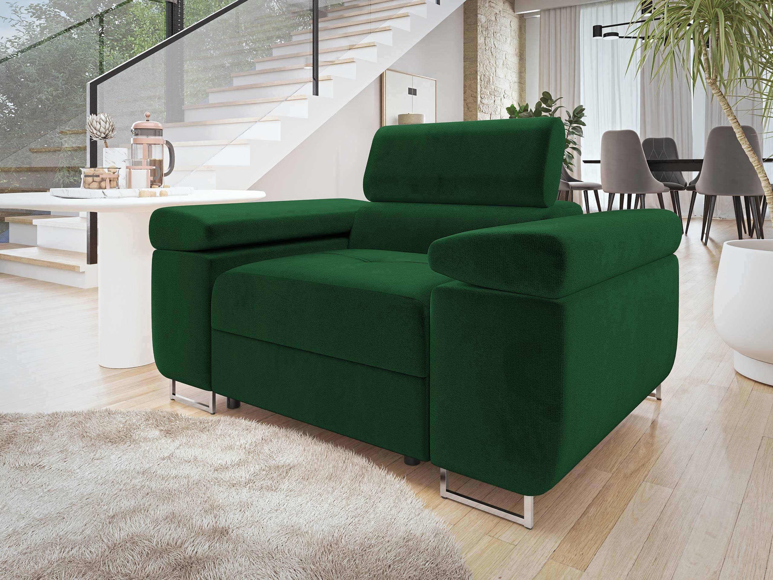 SESSEL Torezio - Grün, Holz/Textil (134/90/102cm) - MIRJAN24