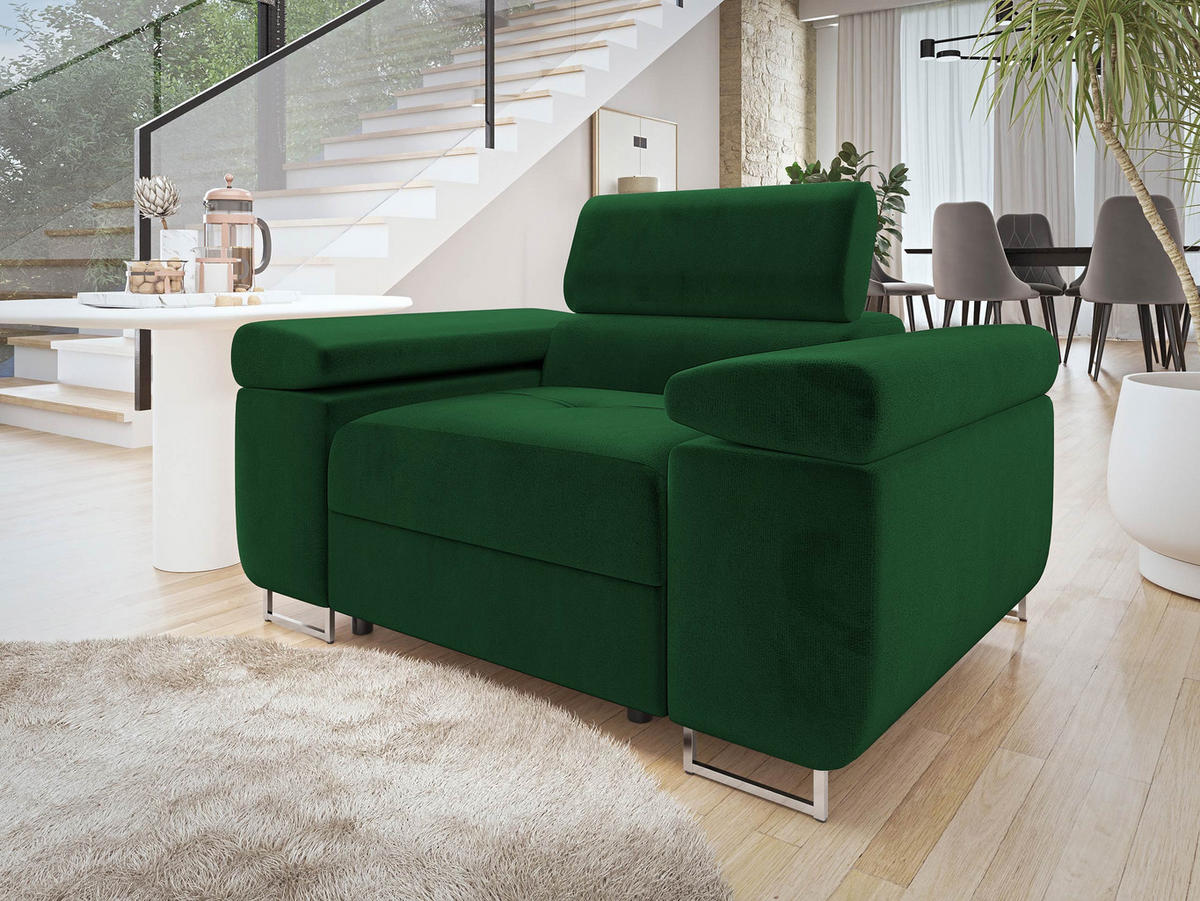 SESSEL Torezio - Grün, Holz/Textil (134/90/102cm) - MIRJAN24