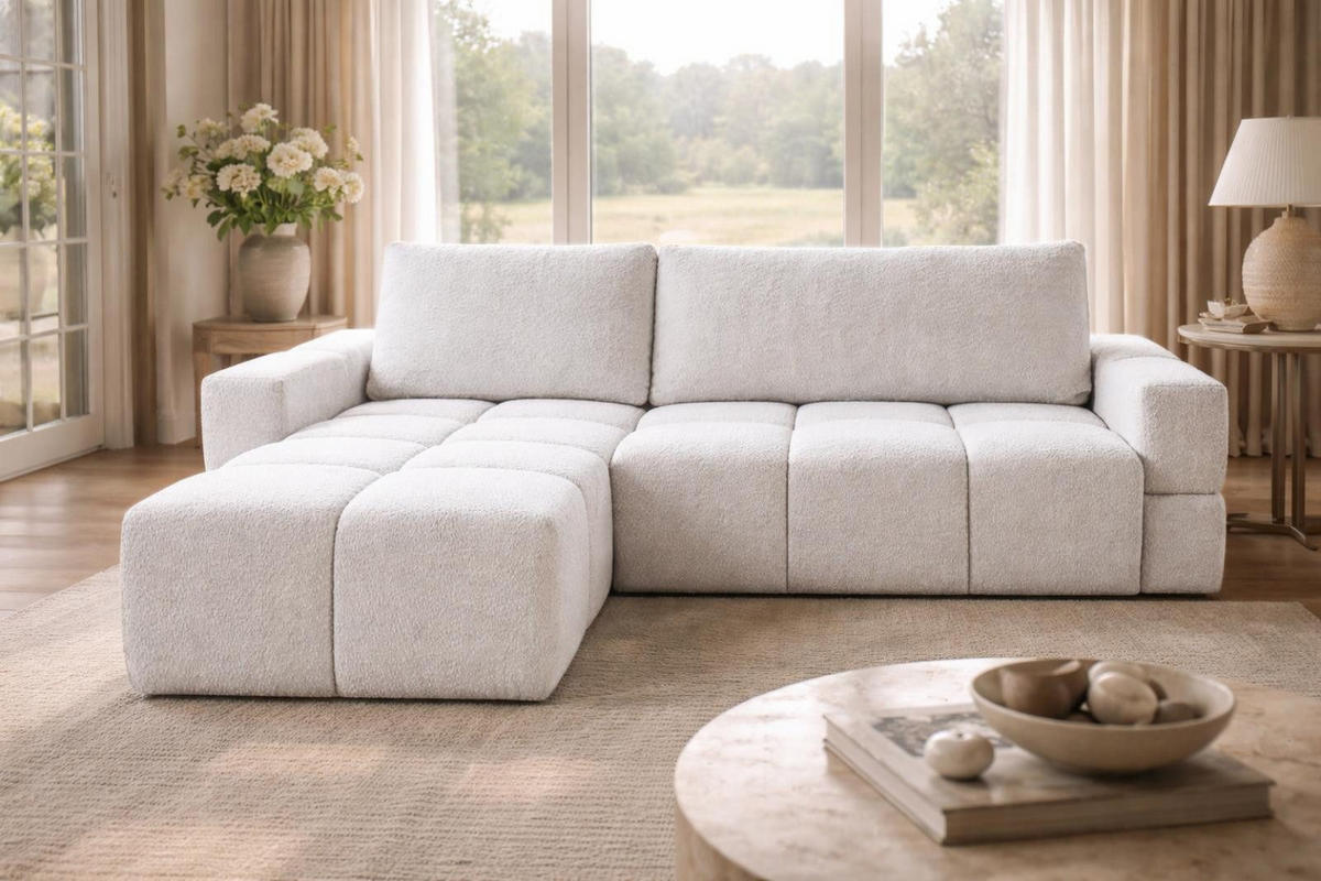 ECKSOFA L Weiß LORIN - Weiß, Textil (255/165cm) - Compleo24