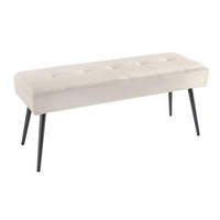 SITZBANK BOUTIQUE Samt Champagner, Schwarze 100 cm - Champagner/Creme, Textil (100/45/35cm) - riess-ambiente