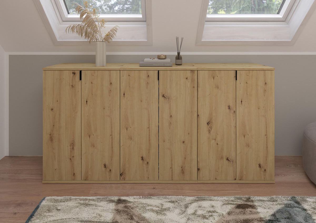 GARDEROBENKOMBINATION 3tlg. Projekt X Garderobe in Artisan Eiche Nachbildung B/H/T: 183x99x34 cm - Eiche Artisan, Holzwerkstoff (183/99/34cm)