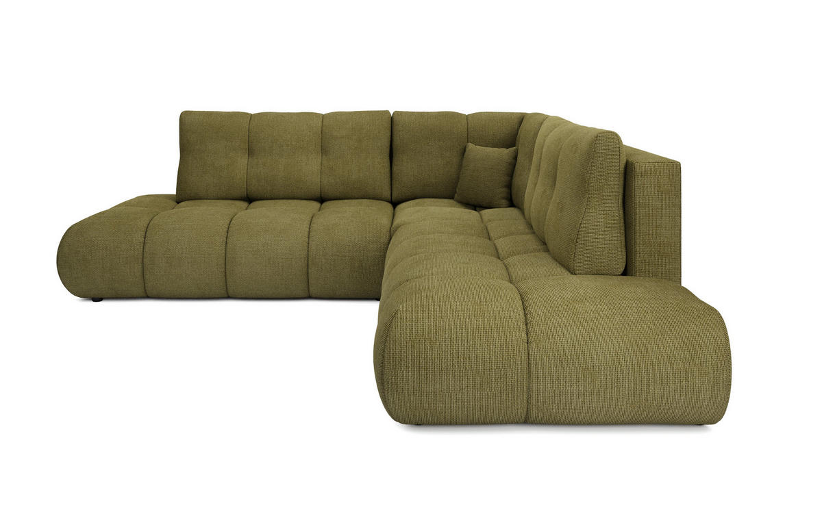 ECKSOFA DUCA II L-S Grün Chenille mit Schlaffunktion - Grün, Holz (266.5/266.5cm) - MASSENO