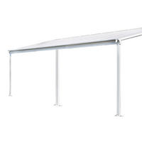 TERRASSENÜBERDACHUNG SOLIS - Farbe: Weiß, Größe: 435 / 442 x 300 / 303 x 278 / 226 cm - Weiß, Kunststoff (434/278/303cm) - Home Deluxe
