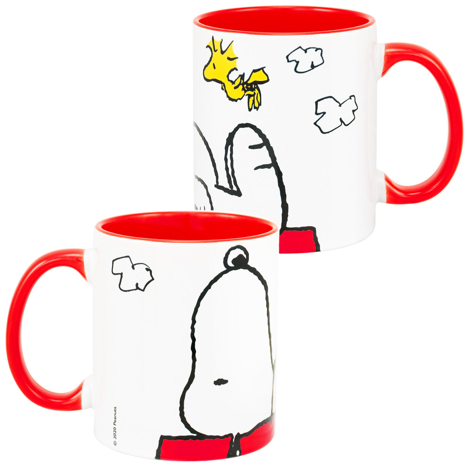 KAFFEEBECHER The Peanuts Snoopy Mach mal Pause Weiß/Rot 320 ml - Multicolor, Keramik (0.32L) - United Labels