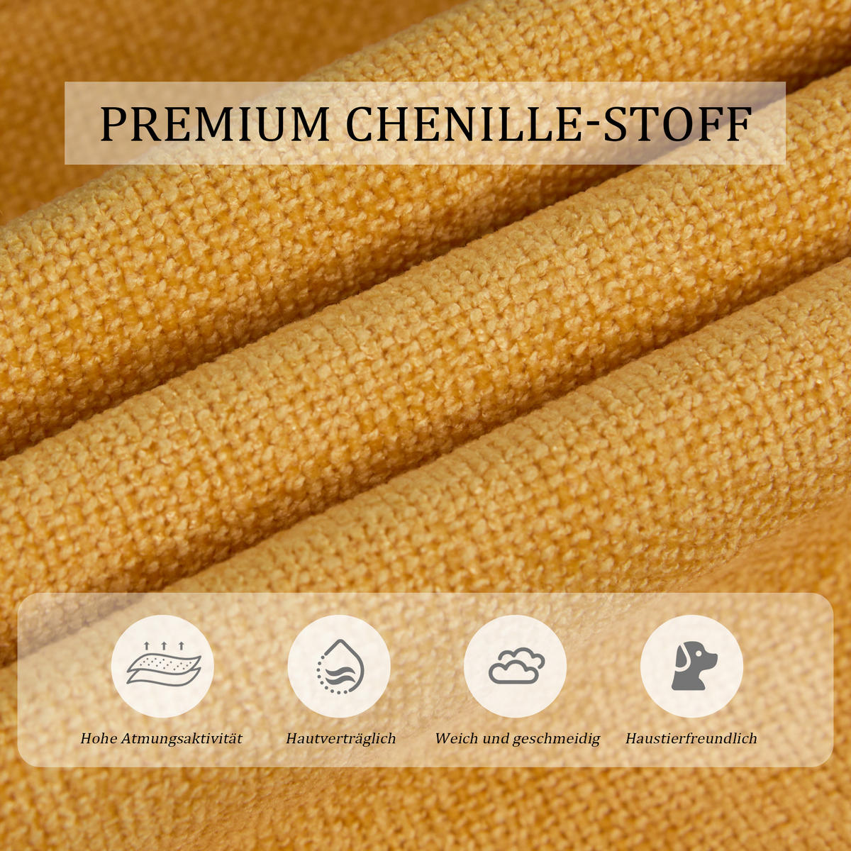 SCHLAFSOFA 2-Sitzer Chenille mit 3-fach verstellbarer Rückenlehne und USB-Anschluss Gelb 173/78/78 cm - Gelb, Textil (78/78/173cm)