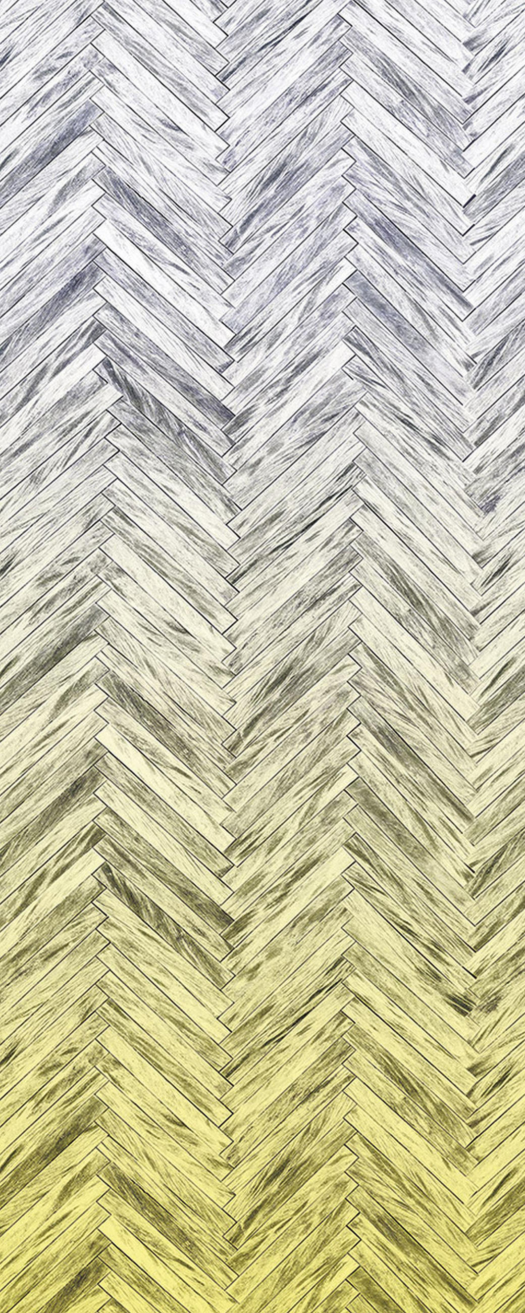 FOTOTAPETE Fischgrätenmuster 100 x 250 cm - Gelb, Papier (100/250cm) - Sanders & Sanders