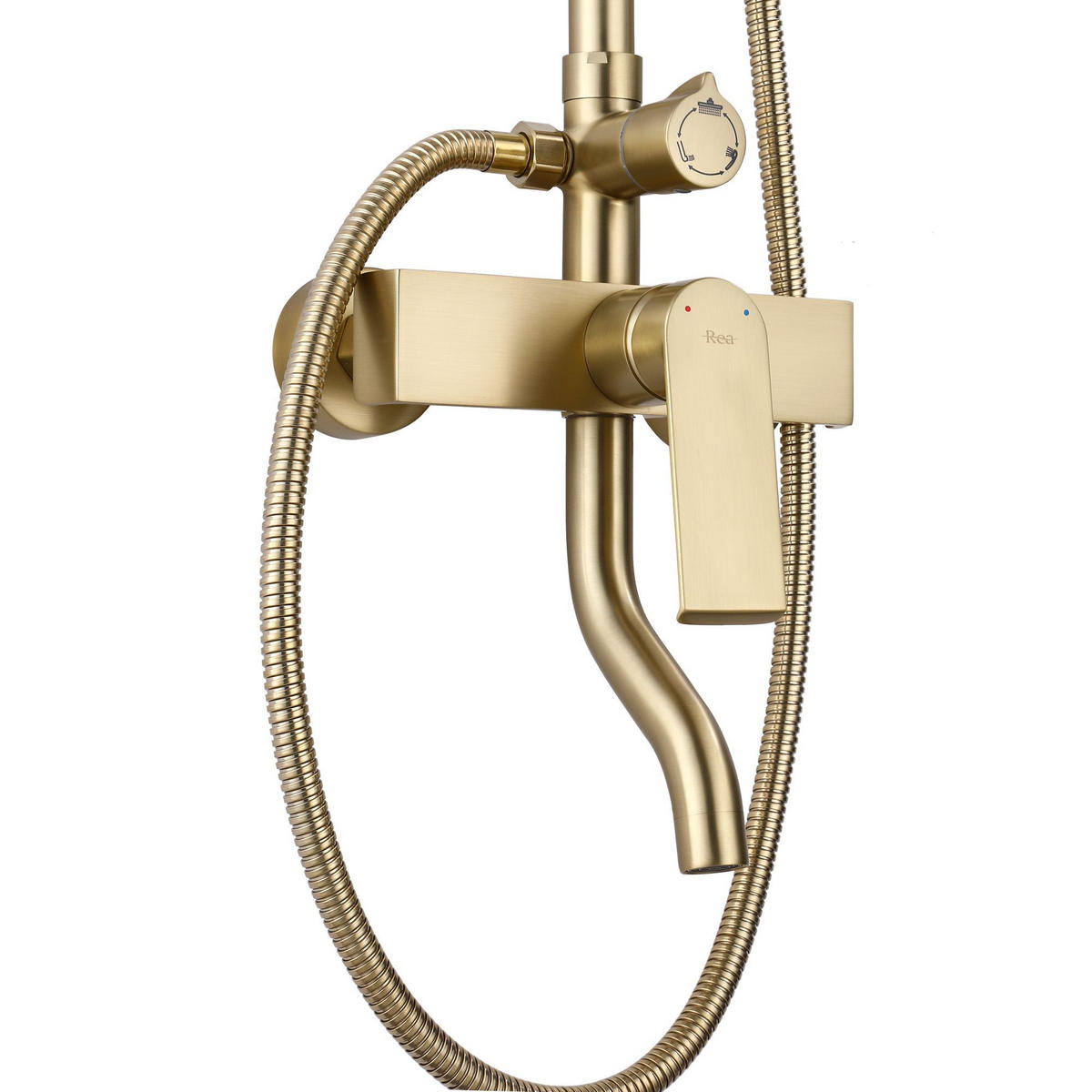 DUSCHSET Rea Hass Gold - Goldfarben, Metall (26.5/122/40.5cm) - REA