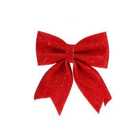 SCHLEIFE rot mit Glitzer 20 x 24 cm - Rot, Kunststoff (0.01/1/0.01cm) - LAALU