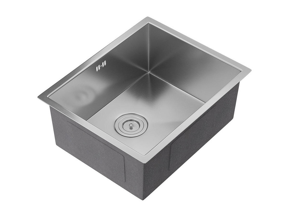 SPÜLE - 55 cm x 45 cm - metall - grau Soela - Grau, Metall (55/22/45cm) - Vente-Unique