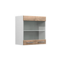 KÜCHENGLASSCHRANK R-Line Sonoma 60 cm - Weiß/Sonoma Eiche, Holzwerkstoff (60/60/31cm) - Vicco